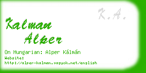 kalman alper business card